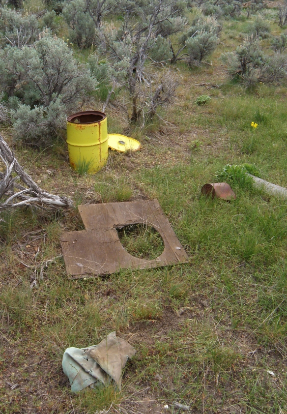Primitive Potty - apparently Uncle Ronnie left this for us - it beats squatting