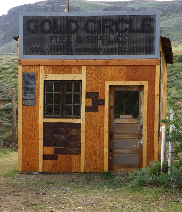 Midas was known as the Gold Circle during the boom years of the 19th century. This supply shack has obviously been rebuilt recently. The owner carefully replaced all the old steel license plates. I have one of those plates on my wall, my Grandma talked the owner out of it on one of our visits.
