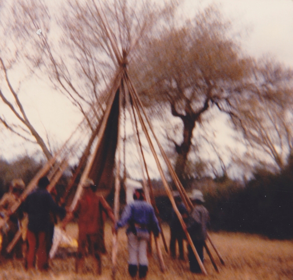 Not your typical tent-camping set-up, a teepee requires lots of friends in leather clothes to assemble.